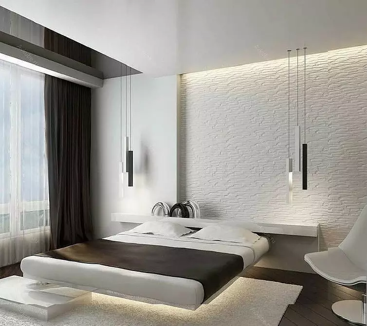Disegniamo il design della camera da letto con soffitti elasticizzati: consigli e 50 esempi 8872_9