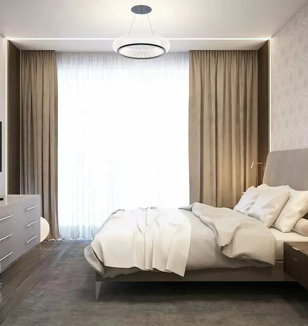 Pripravimo oblikovanje spalnic s stropom raztezanja: nasveti in 50 primerov 8872_97