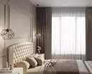 Оптичка спална соба во беж: 5 стилски техники и 70+ фотовите 8884_146