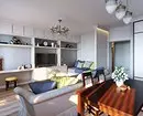 Hoe het interieur van de keuken, eetkamer en woonkamer correct te combineren: tips en visuele voorbeelden 8910_93