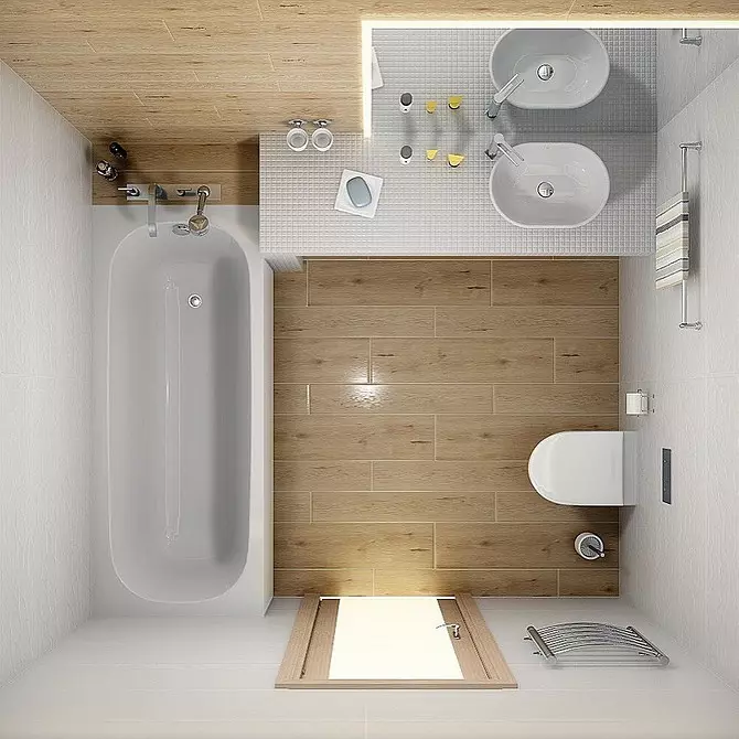 Σχεδιάζουμε το σχεδιασμό του συνδυασμένου μπάνιου με έκταση 4 τετραγωνικών μέτρων. M: χρήσιμες συμβουλές και 50 παραδείγματα 8912_10