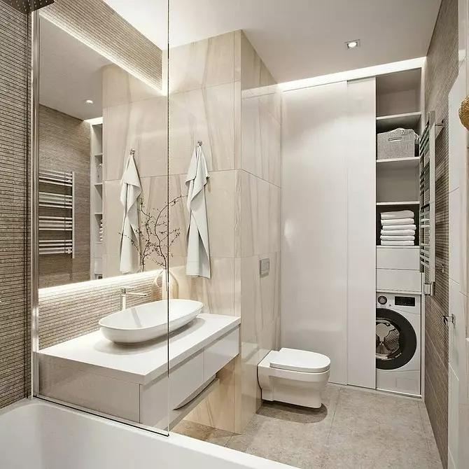 We draw out the design of the combined bathroom with an area of ​​4 square meters. M: Useful tips and 50 examples 8912_110