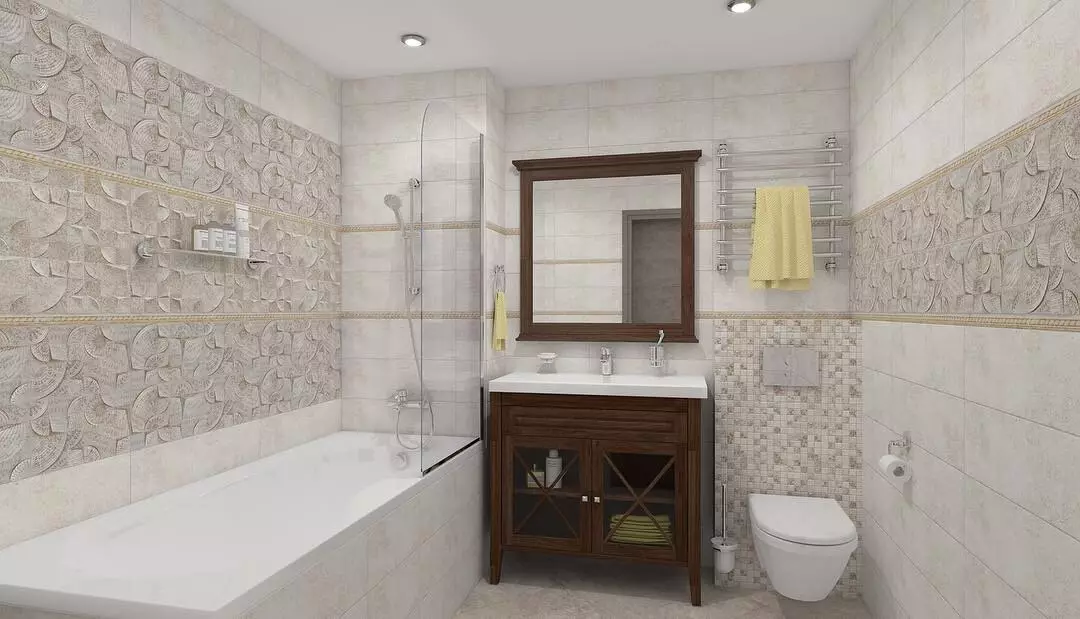 Nous tirons la conception de la salle de bain combinée d'une superficie de 4 mètres carrés. M: Conseils utiles et 50 exemples 8912_15