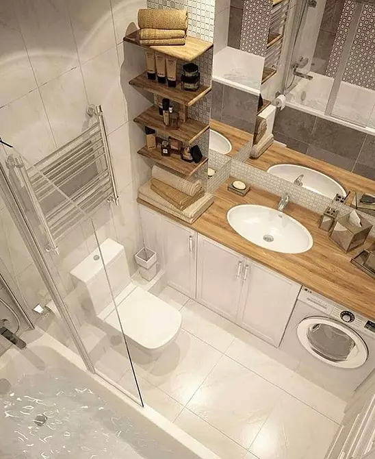 We draw out the design of the combined bathroom with an area of ​​4 square meters. M: Useful tips and 50 examples 8912_27