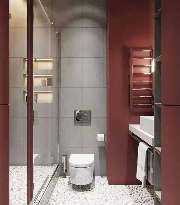 我們繪製了合併浴室的設計，面積4平方米。 M：有用的提示和50個例子 8912_38