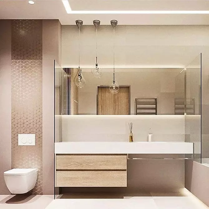 हम 4 वर्ग मीटर के क्षेत्र के साथ संयुक्त बाथरूम के डिजाइन को आकर्षित करते हैं। एम: उपयोगी टिप्स और 50 उदाहरण 8912_55