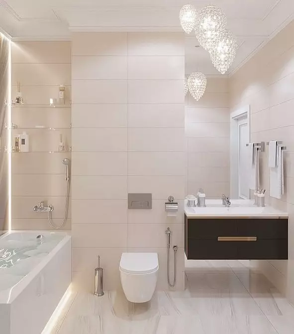 We trekken het ontwerp van de gecombineerde badkamer uit met een oppervlakte van 4 vierkante meter. M: Handige tips en 50 voorbeelden 8912_56
