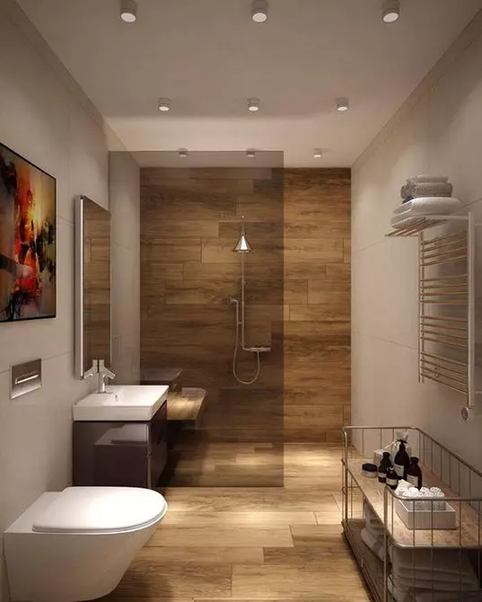 We trekken het ontwerp van de gecombineerde badkamer uit met een oppervlakte van 4 vierkante meter. M: Handige tips en 50 voorbeelden 8912_64