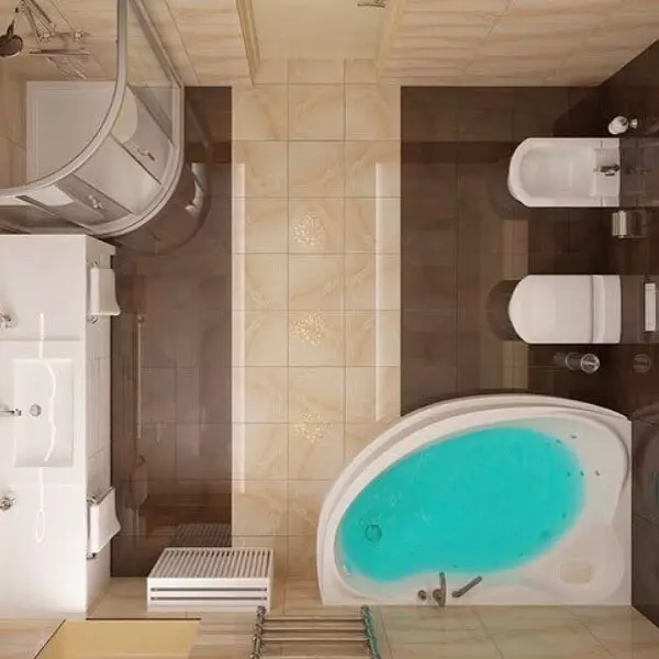 Me joonistame kombineeritud vannitoa disaini 4 ruutmeetri pindalaga. M: Kasulikud näpunäited ja 50 näidet 8912_7