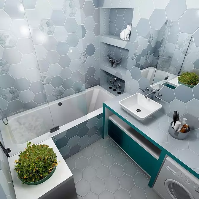 نحن نفسم تصميم الحمام المشترك مع مساحة 4 متر مربع. م: نصائح مفيدة و 50 أمثلة 8912_76