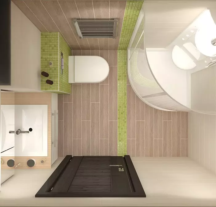 Saímos o deseño do baño combinado cunha superficie de 4 metros cadrados. M: Consellos útiles e 50 exemplos 8912_9