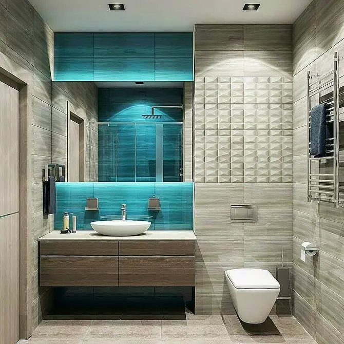 Dibuixem el disseny del bany combinat amb una superfície de 4 metres quadrats. M: consells útils i 50 exemples 8912_92