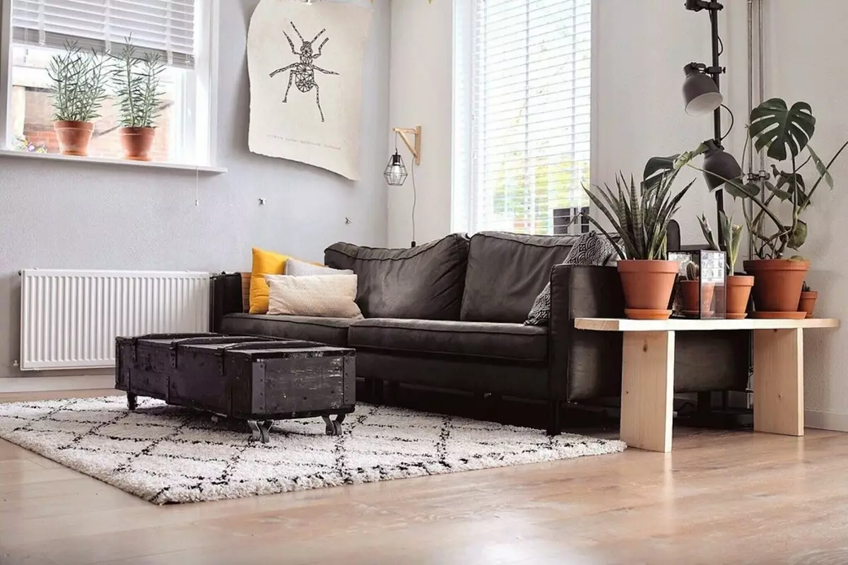 Hoe om meubels in die sitkamer te sit: 'n eenvoudige instruksie en 70 + foto 8916_64