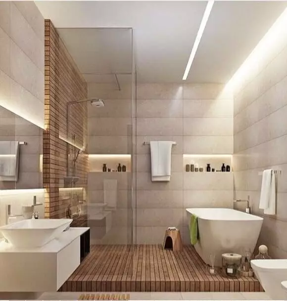 Stretch ceiling in the bathroom: pros and cons 8954_45