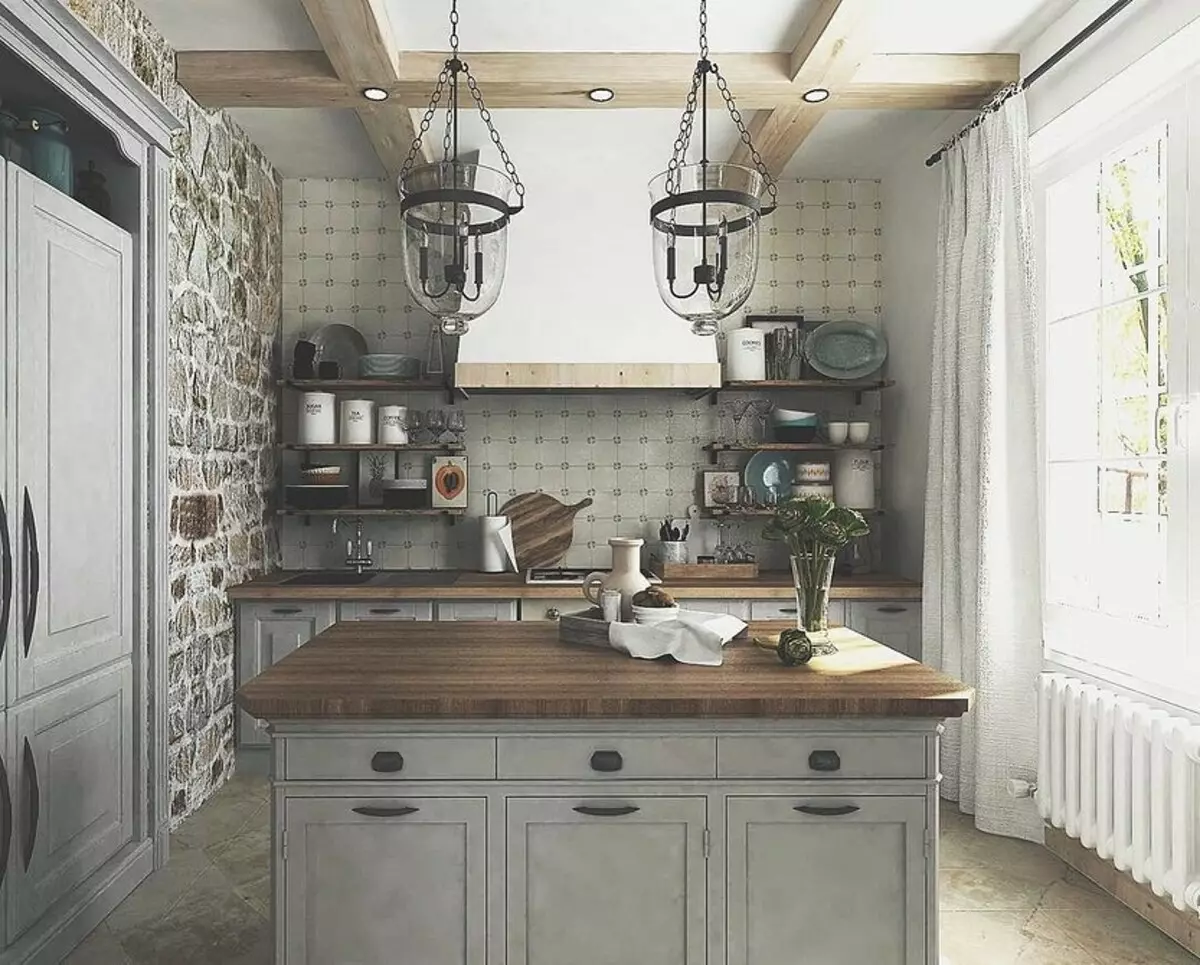 Desain dapur tanpa lemari top: pro, kontra dan 45 foto untuk inspirasi 8978_43