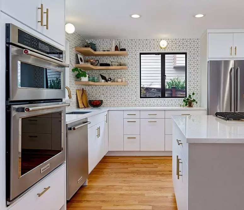 Desain dapur tanpa lemari top: pro, kontra dan 45 foto untuk inspirasi 8978_45