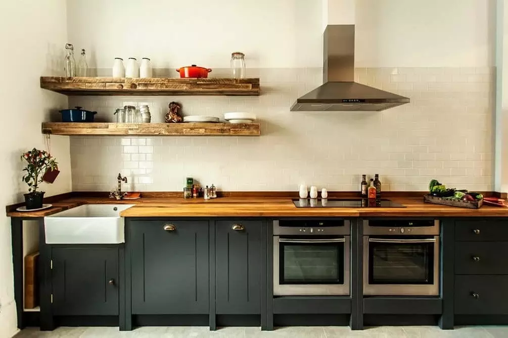 Kitchen Design sen Top Cabinets: Pros, Cons kaj 45 fotoj por inspiro 8978_55
