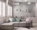 Nikada ne ostavljajte modu: siva sofa u unutrašnjosti 8983_33