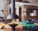 Interior da sala de estar con cheminea: consellos sobre elixir e deseñar 8994_44