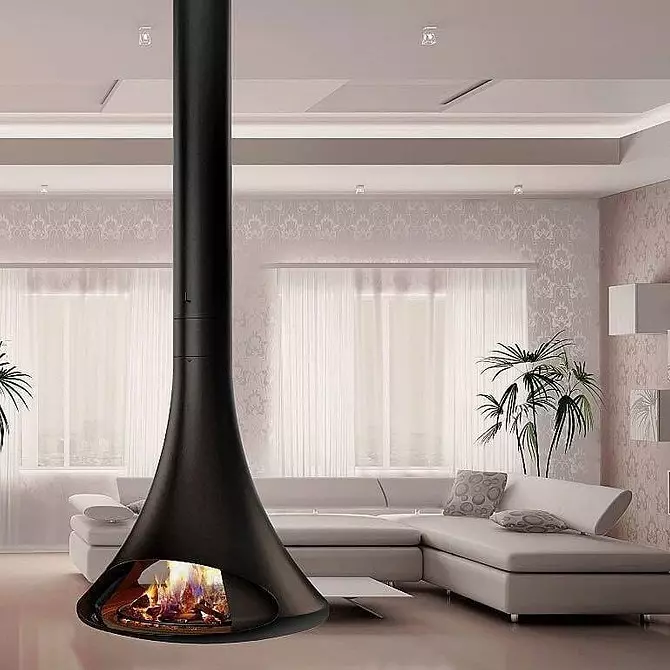 Interior da sala de estar con cheminea: consellos sobre elixir e deseñar 8994_49