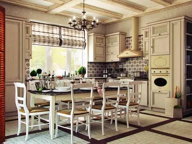 Cara mengeluarkan interior dapur di pondok: solusi stylistik dan 45+ photooy 9012_45