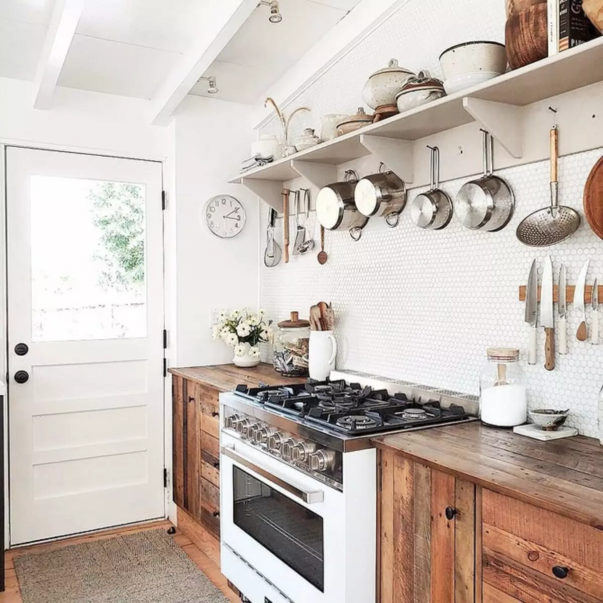 Como emitir um interior de cozinha na casa de campo: Soluções estilísticas e 45 + Photoy 9012_99
