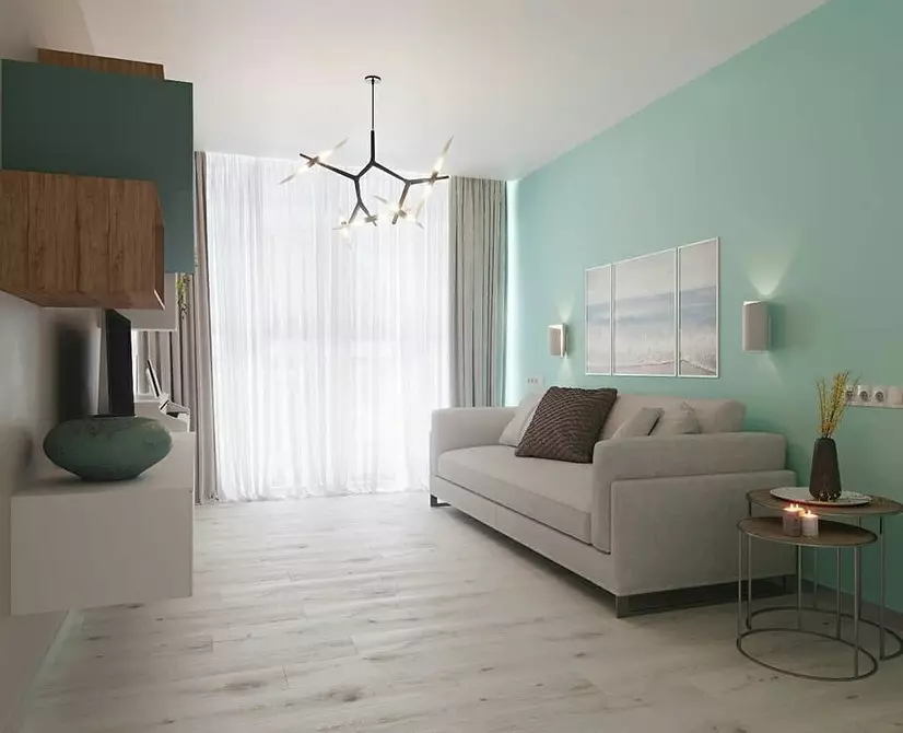 Внатрешен дневна соба во светли бои: правила за создавање и 55 совети за фотографии 9123_14