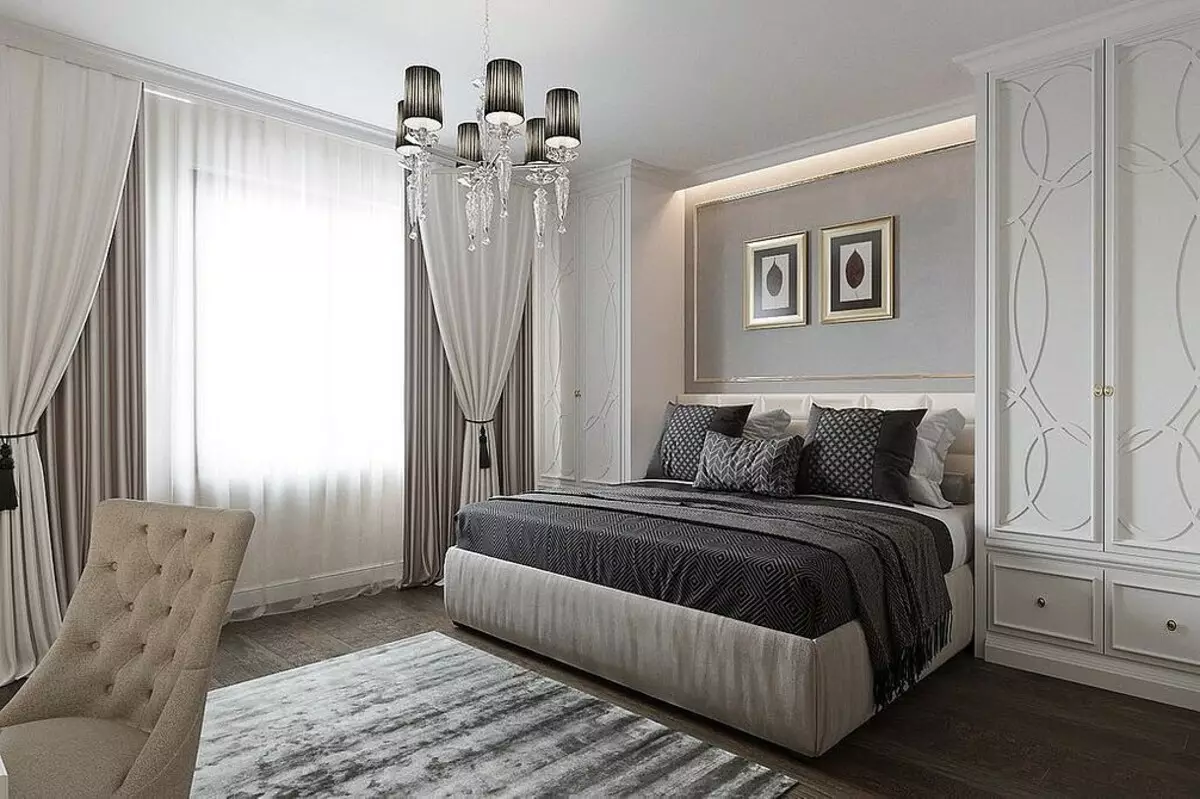 Classic Bedroom Design: Mga Tip sa Disenyo at 60+ Mga Larawan ng Mga Magagandang Solusyon 9129_113