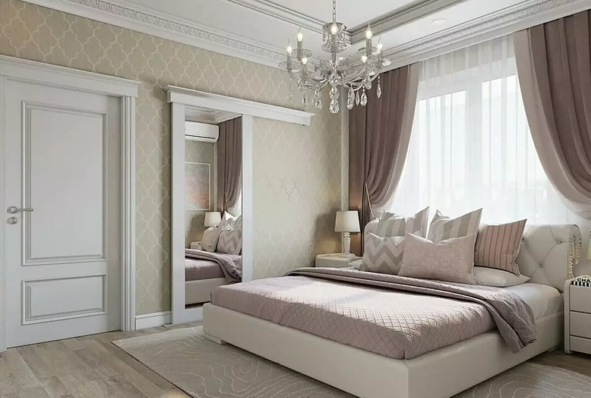 Classic Bedroom Design: Mga Tip sa Disenyo at 60+ Mga Larawan ng Mga Magagandang Solusyon 9129_125