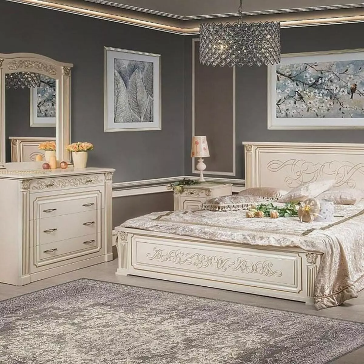 Classic Bedroom Design: Mga Tip sa Disenyo at 60+ Mga Larawan ng Mga Magagandang Solusyon 9129_134