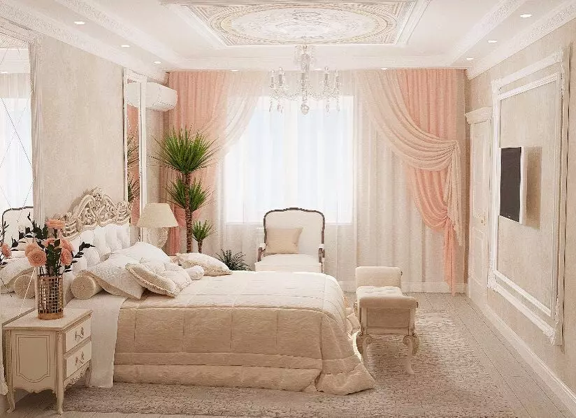 Classic Bedroom Design: Mga Tip sa Disenyo at 60+ Mga Larawan ng Mga Magagandang Solusyon 9129_35