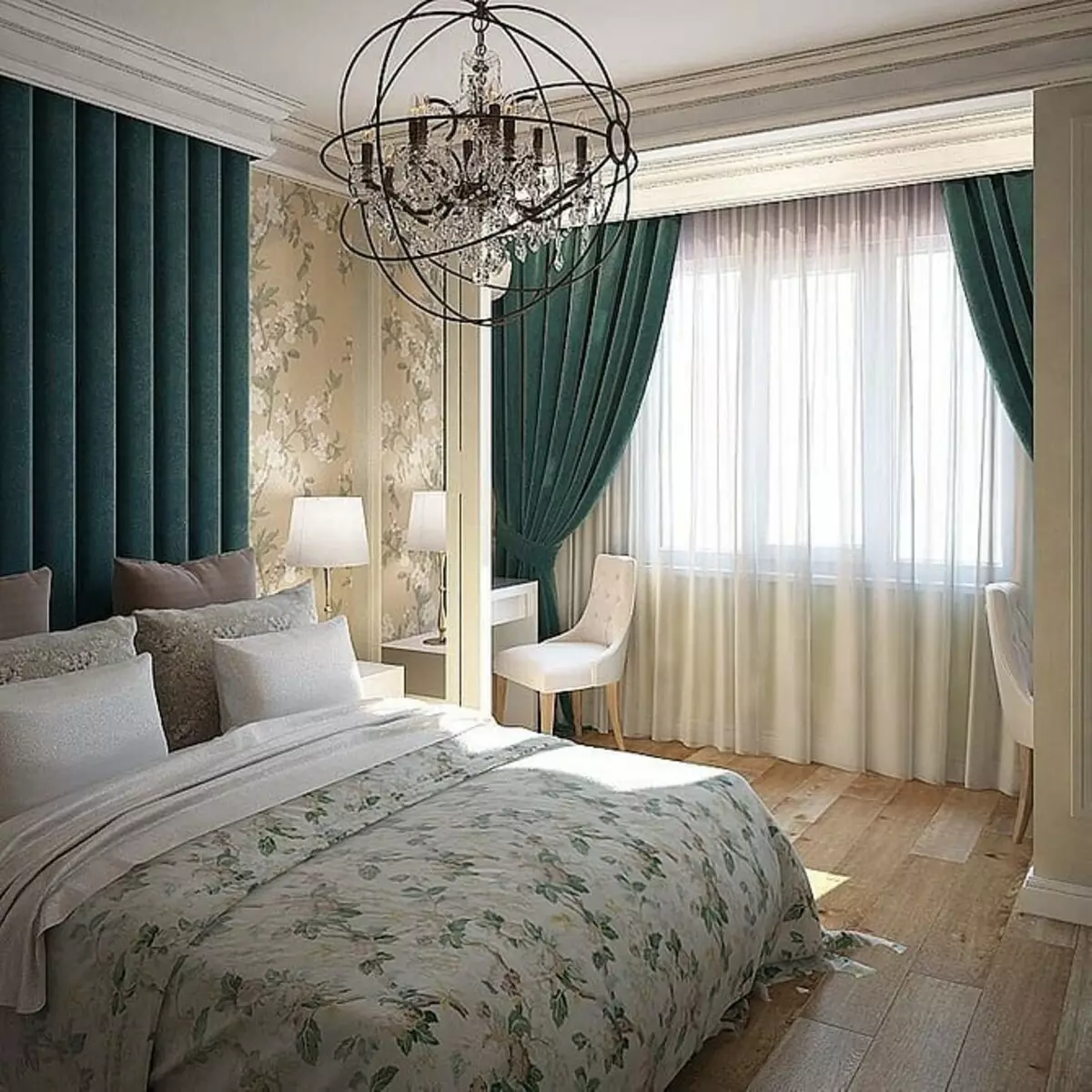 Classic Bedroom Design: Mga Tip sa Disenyo at 60+ Mga Larawan ng Mga Magagandang Solusyon 9129_40