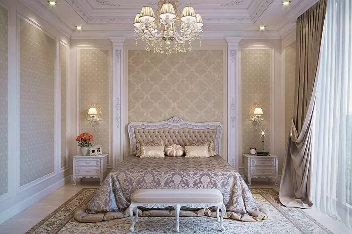 Classic Bedroom Design: Mga Tip sa Disenyo at 60+ Mga Larawan ng Mga Magagandang Solusyon 9129_7