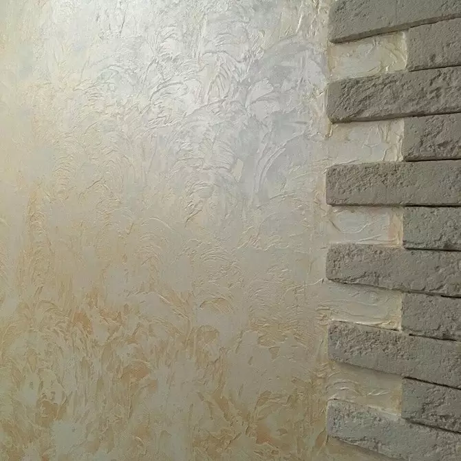 Jenis plaster hiasan untuk hiasan dinding dalaman: Tips untuk memilih dan 40 contoh foto 9177_33