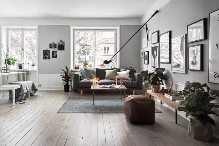 Apartament në stilin skandinav: 70 shembuj të dizajnit frymëzues 9227_85