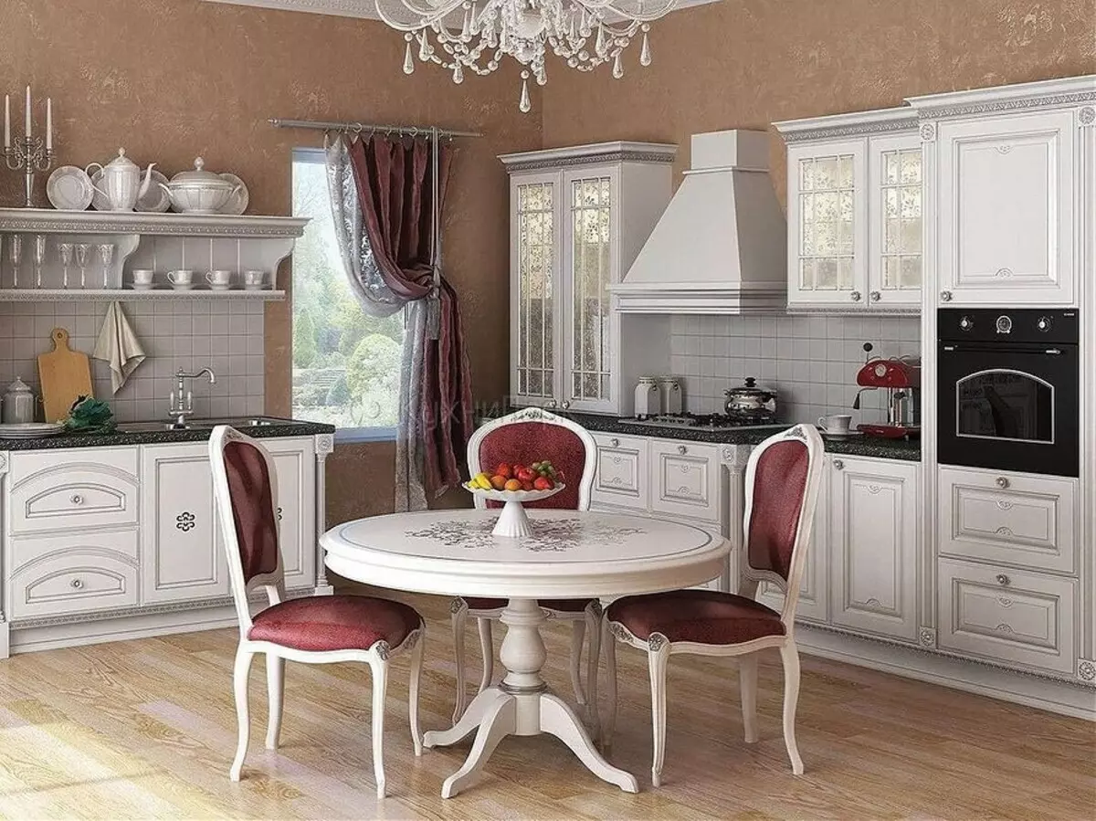 Kuhinjska oblika v klasičnem slogu: 5 osnovnih načel 9241_91