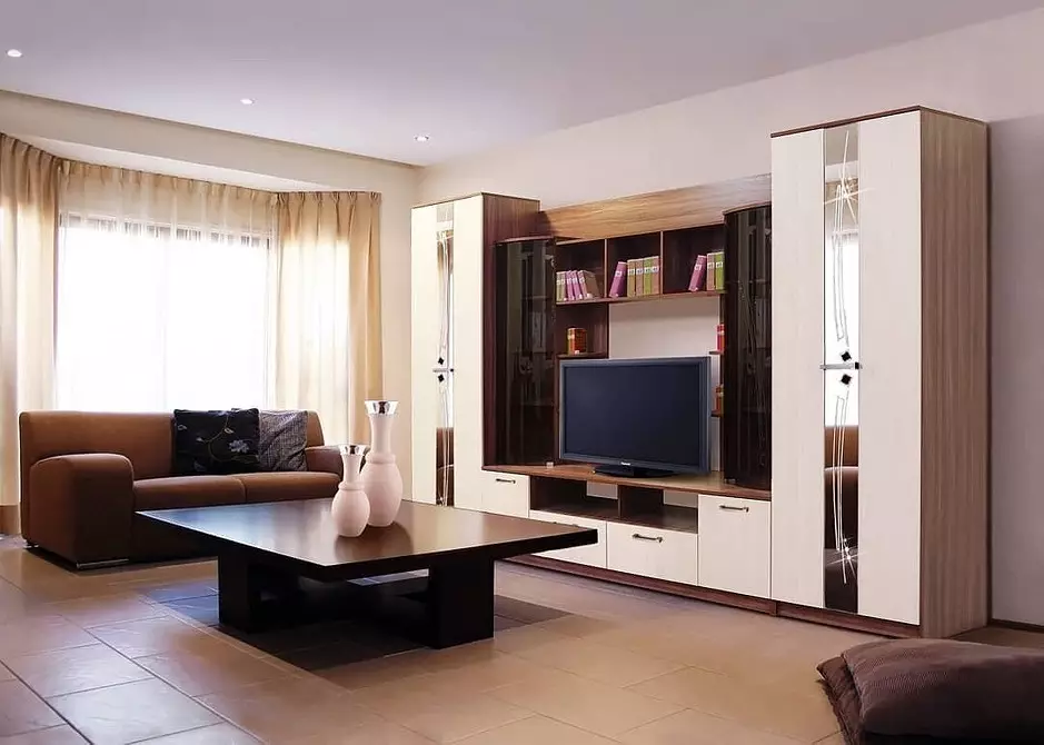 Turó a la sala d'estar: 10 maneres de crear una composició en un estil modern 9257_18