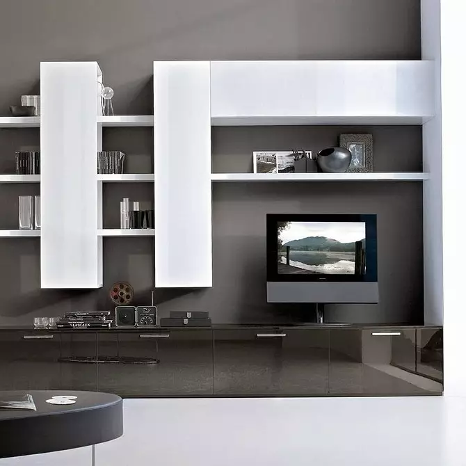 Outeiro na sala de estar: 10 xeitos de crear unha composición nun estilo moderno 9257_44