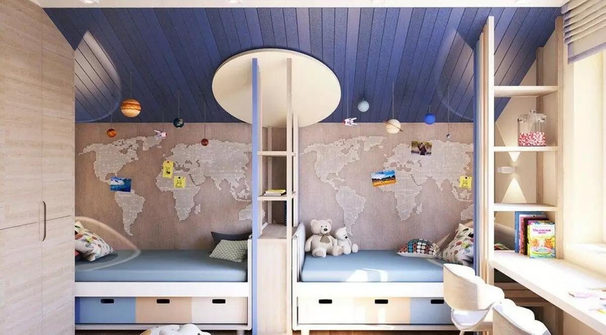 Kamar Anak-anak untuk Kembar: 5 Tips untuk Organisasi Ruang yang Benar 9294_4
