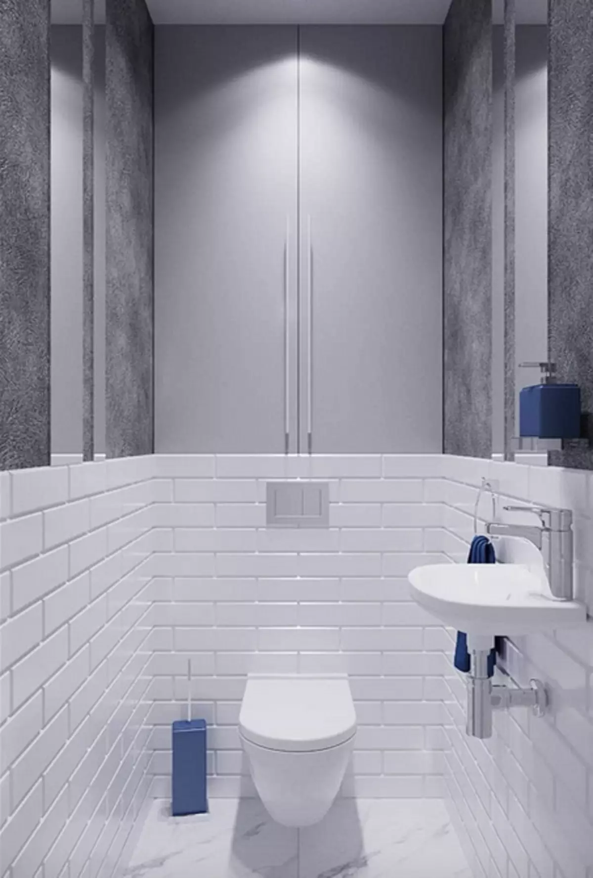 Μη εύκολη κεραμική: 60 Ιδέες σχεδιασμού για τη χρήση πλακιδίων στην τουαλέτα 9369_108