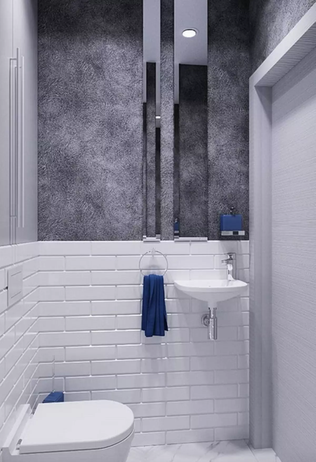 Cerámica no fácil: 60 ideas de diseño para usar azulejos en el baño 9369_109