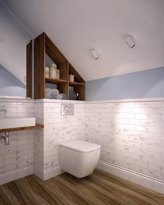 Cerámica no fácil: 60 ideas de diseño para usar azulejos en el baño 9369_113