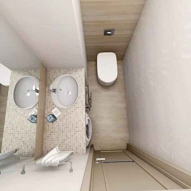Seramik bukan mudah: 60 idea reka bentuk untuk menggunakan jubin di dalam tandas 9369_4