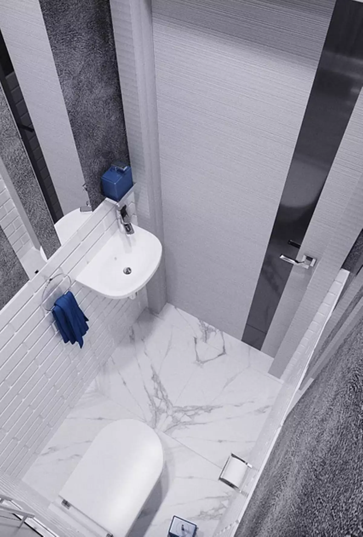 गैर-आसान सिरेमिक: शौचालय में टाइल्स का उपयोग करने के लिए 60 डिजाइन विचार 9369_57