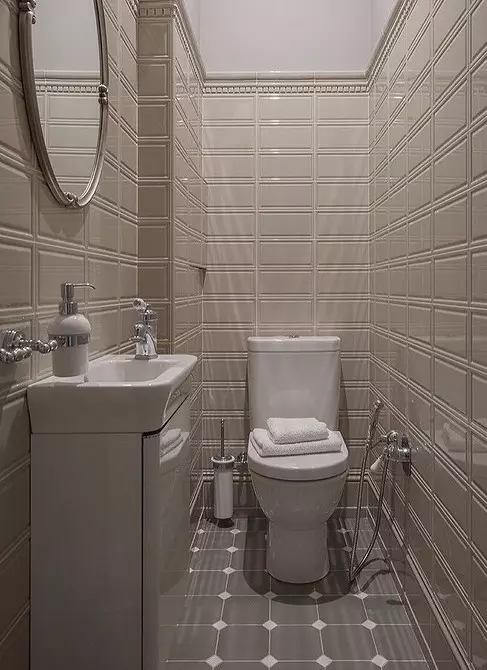 Μη εύκολη κεραμική: 60 Ιδέες σχεδιασμού για τη χρήση πλακιδίων στην τουαλέτα 9369_80