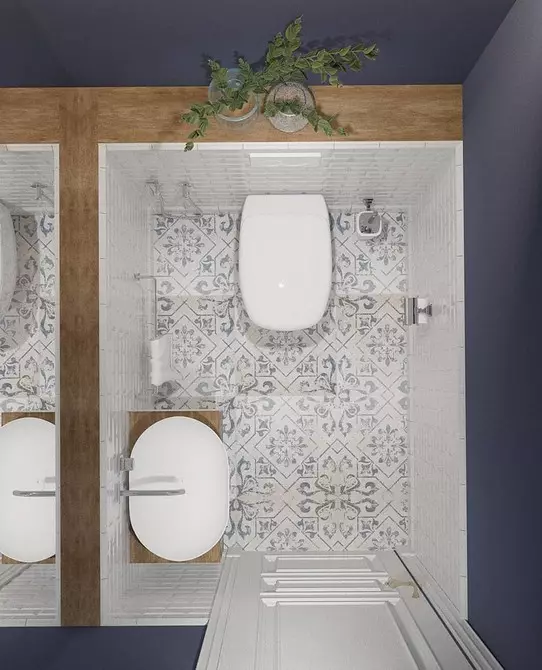 Cerámica no fácil: 60 ideas de diseño para usar azulejos en el baño 9369_90