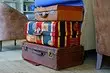 8古いスーツケースの内部での使用の実用的な考え
