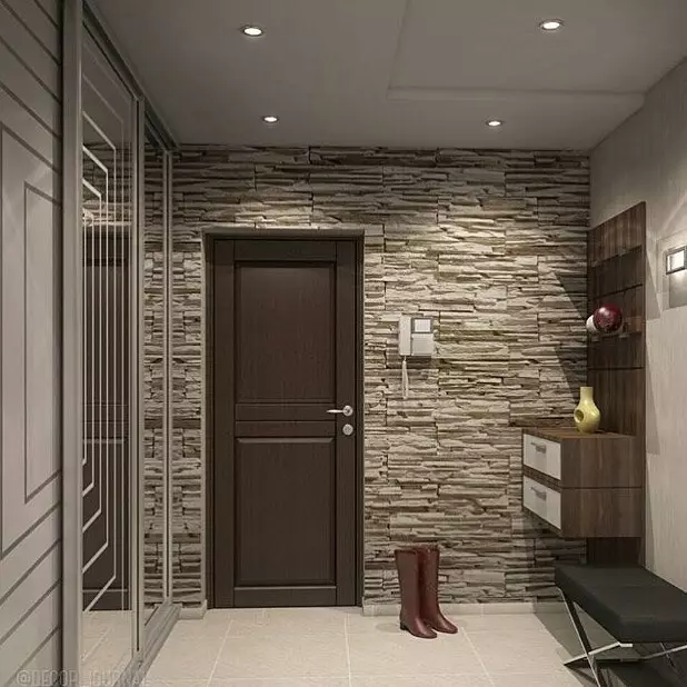 Sienų sienelė prieškambario ir koridoriaus: 45 modernios dizainerio idėjos 9473_34