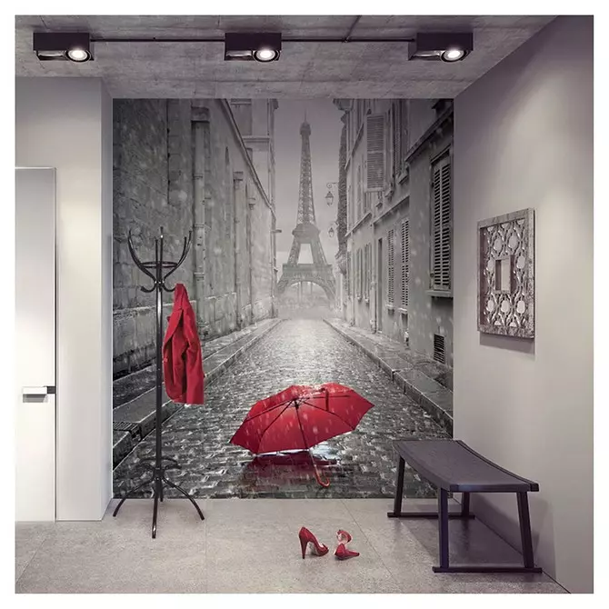 Fotomural para corredor e corredor: 45 idéias de design modernas 9473_64