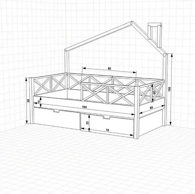 Casa de cama coas túas propias mans: debuxos e esquemas para crear un conto de fadas 